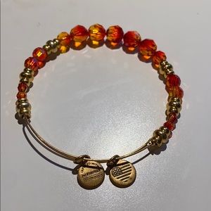 Alex and Ani Orange Swarovski Crystal Bead Bangle